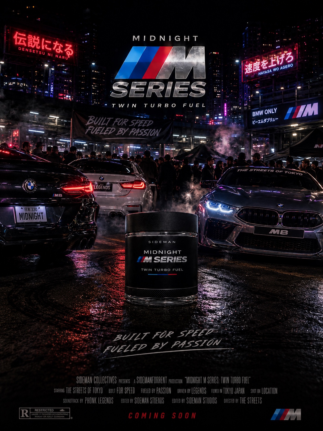 Sidemanforrent M Series Midnight campaign poster